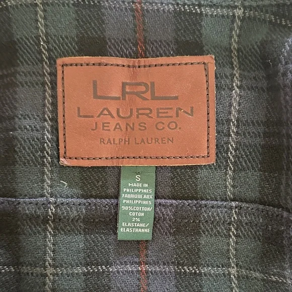 Vintage Ralph Lauren Dark Plaid Button-Up Jacket - Navy & Green - Picture 2 of 5